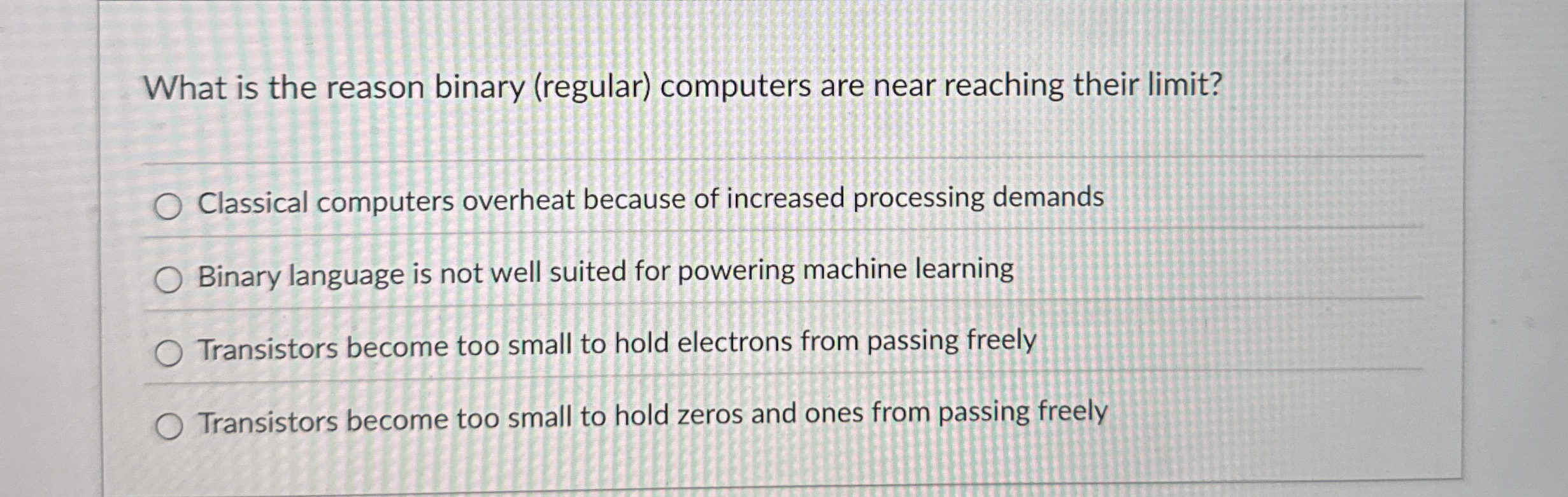 What is the reason binary ( regular ) computers