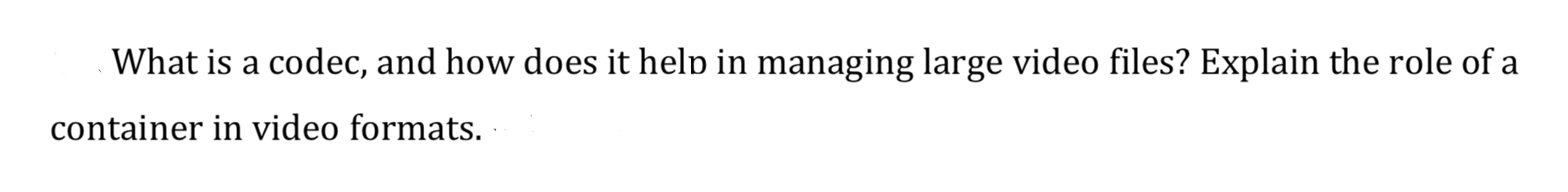 What is a codec, and how does it help in managing