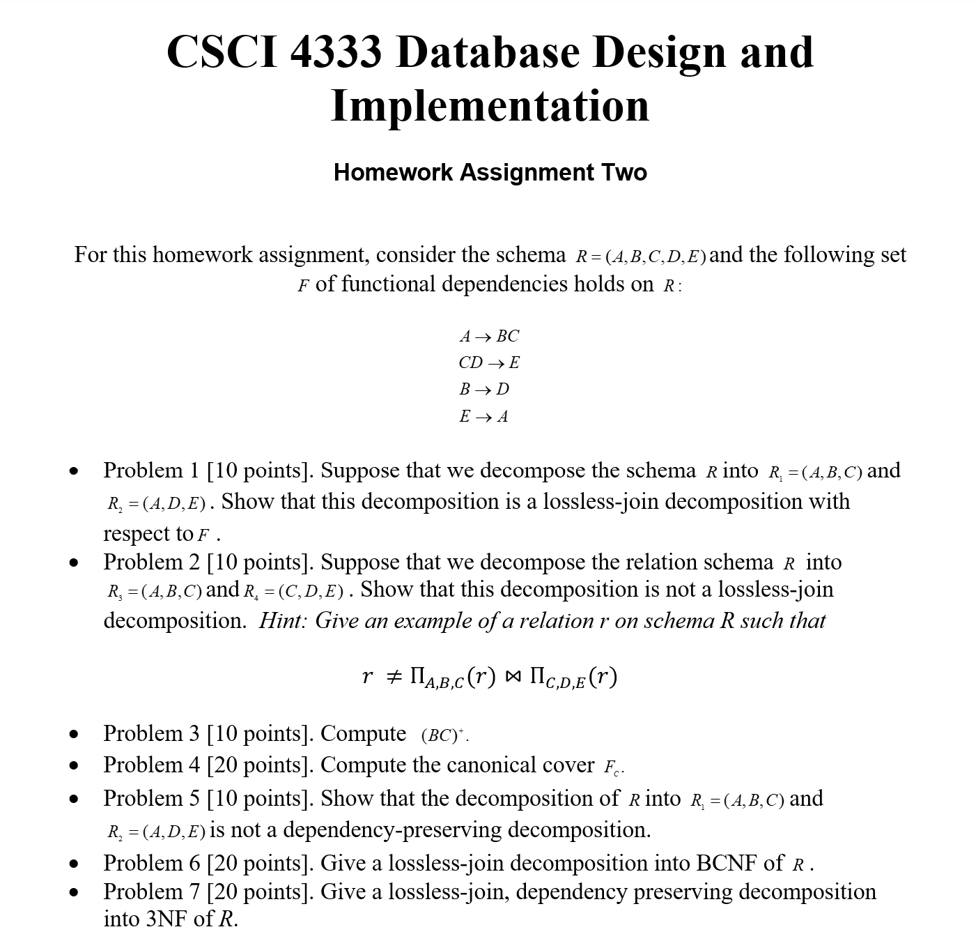 Homework Assignment Two For this homework