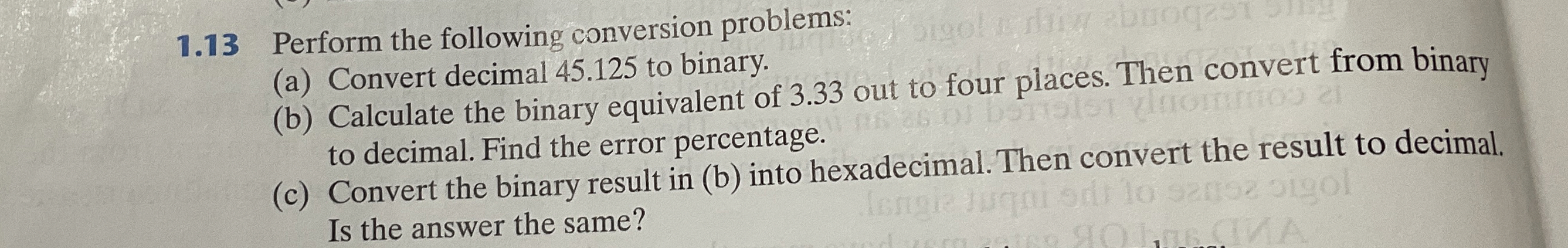 1 . 1 3 Perform the following conversion