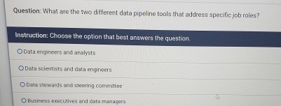 Question: What are the two different data