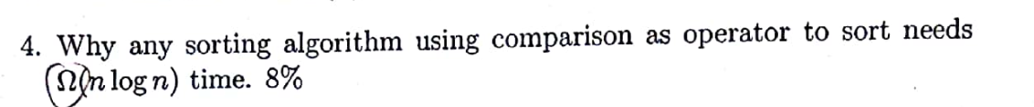 Why any sorting algorithm using comparison as