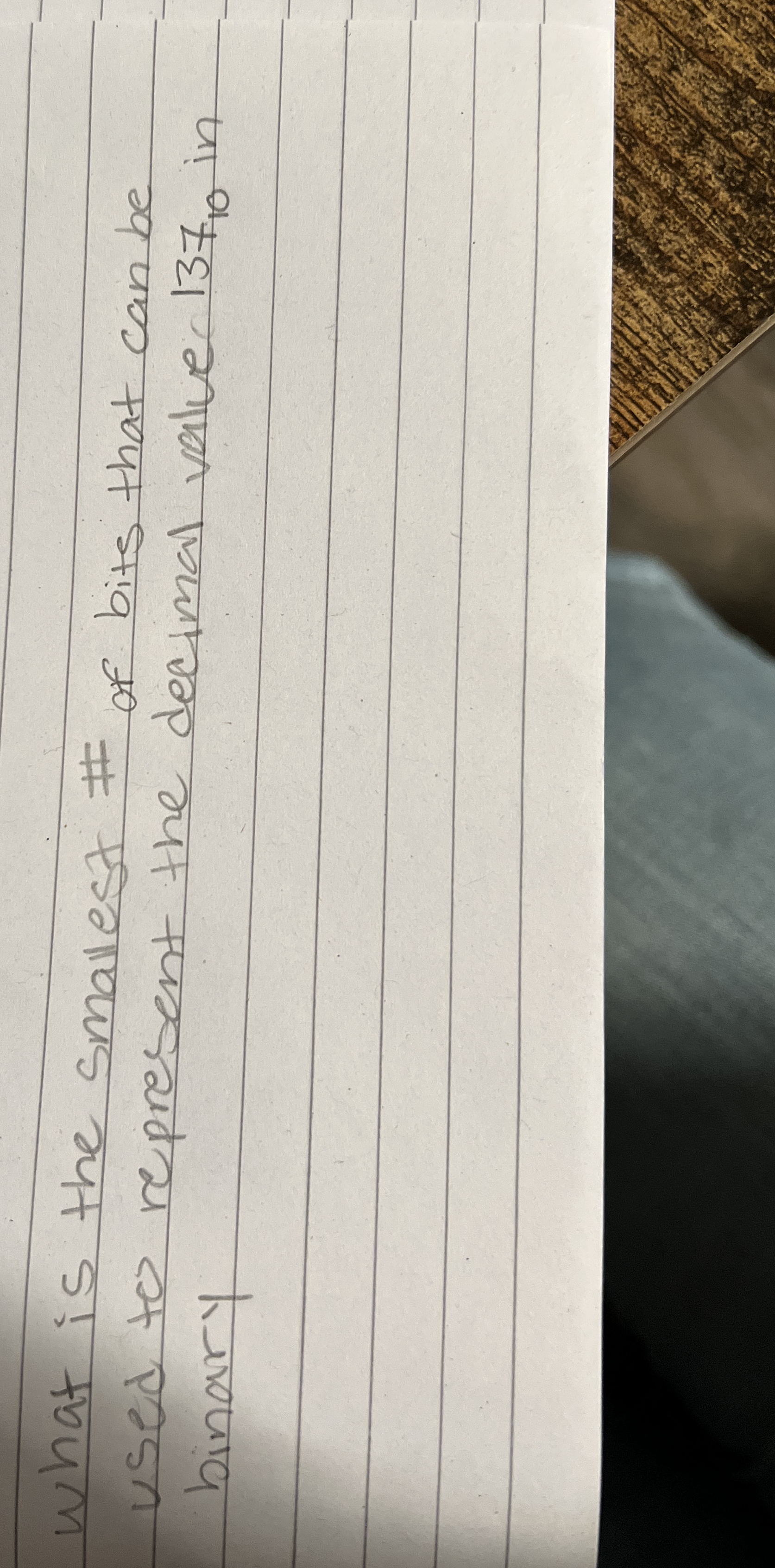 What is the smallest # of bits that can be used