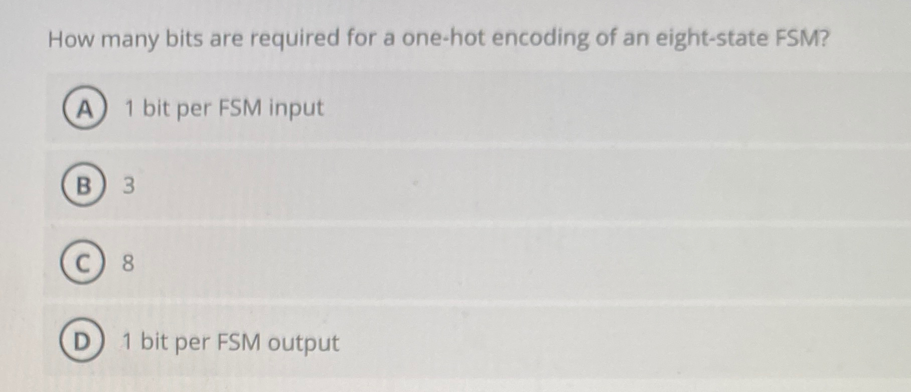 How many bits are required for a one - hot