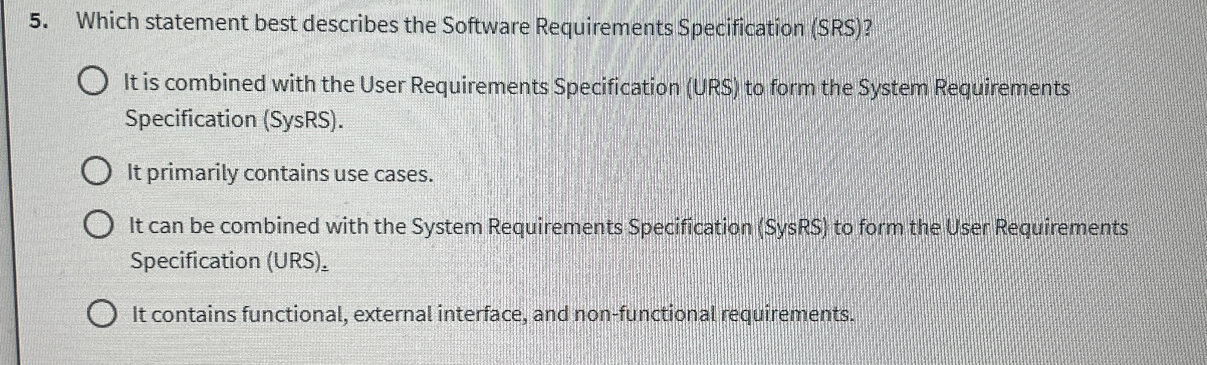 Which statement best describes the Software