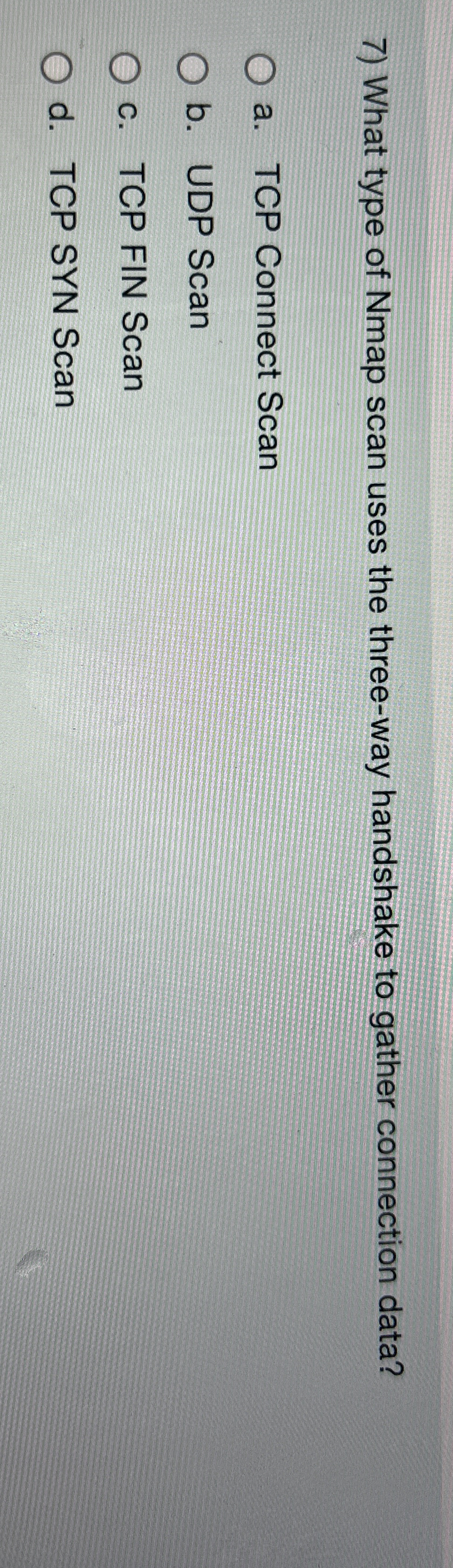 What type of Nmap scan uses the three - way