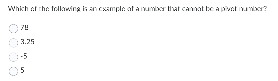 Which of the following is an example of a number