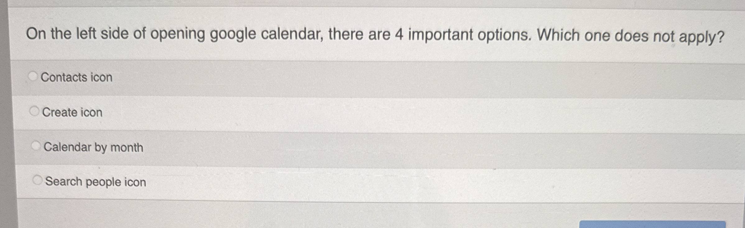 On the left side of opening google calendar,