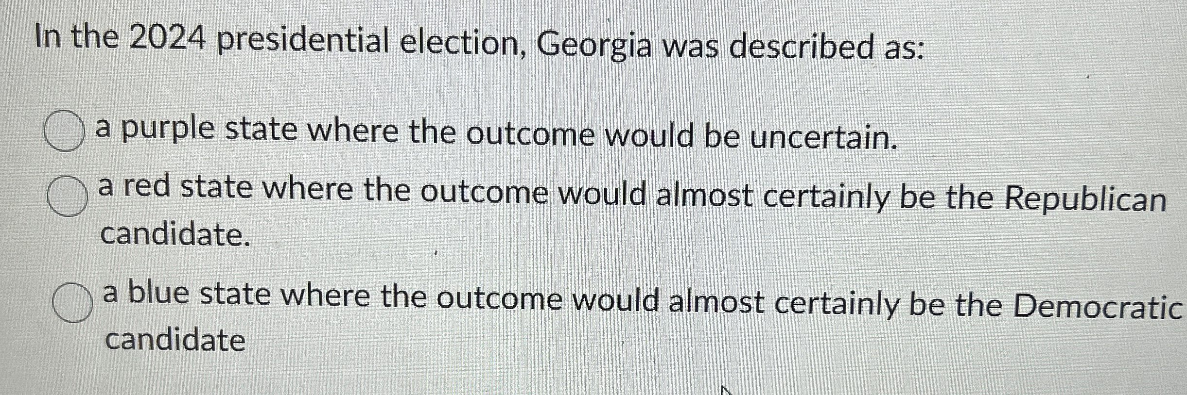 In the 2 0 2 4 presidential election, Georgia was