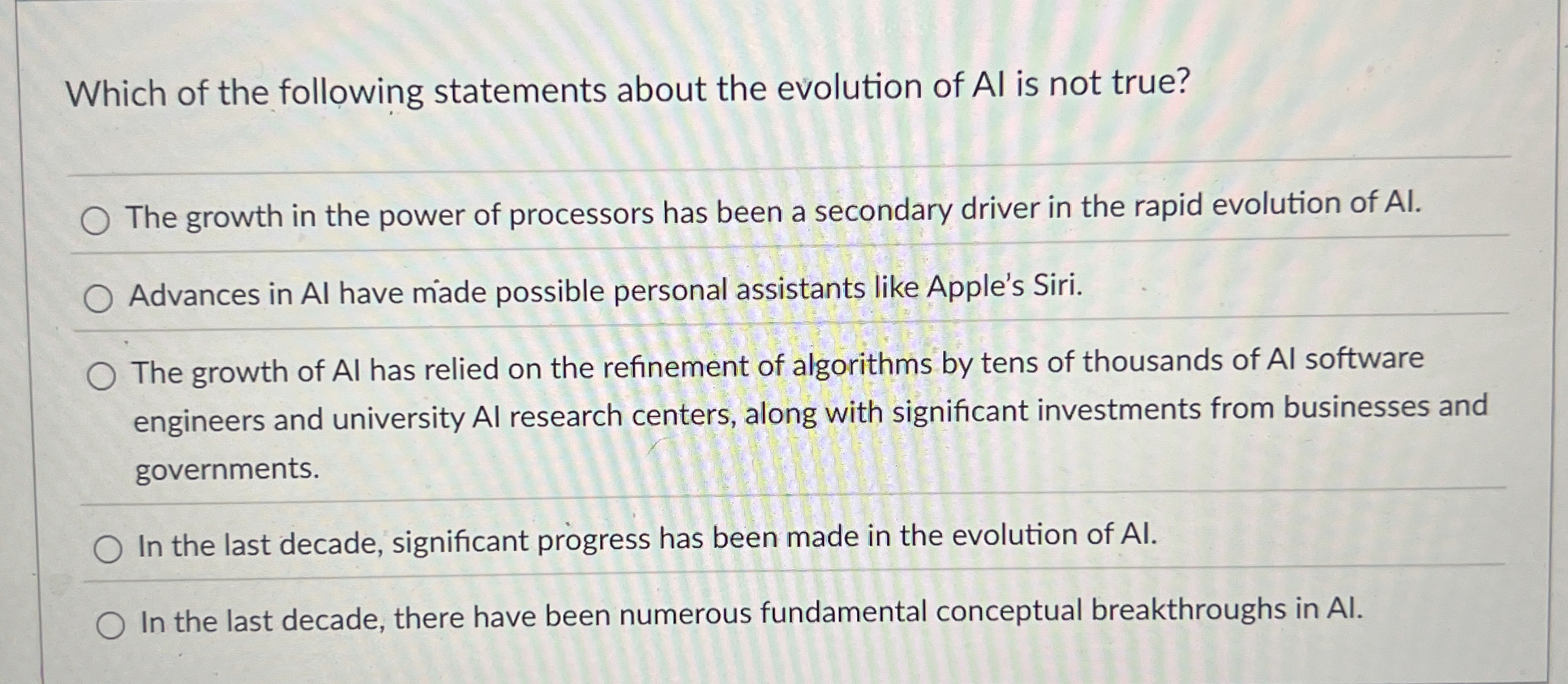 Which of the following statements about the