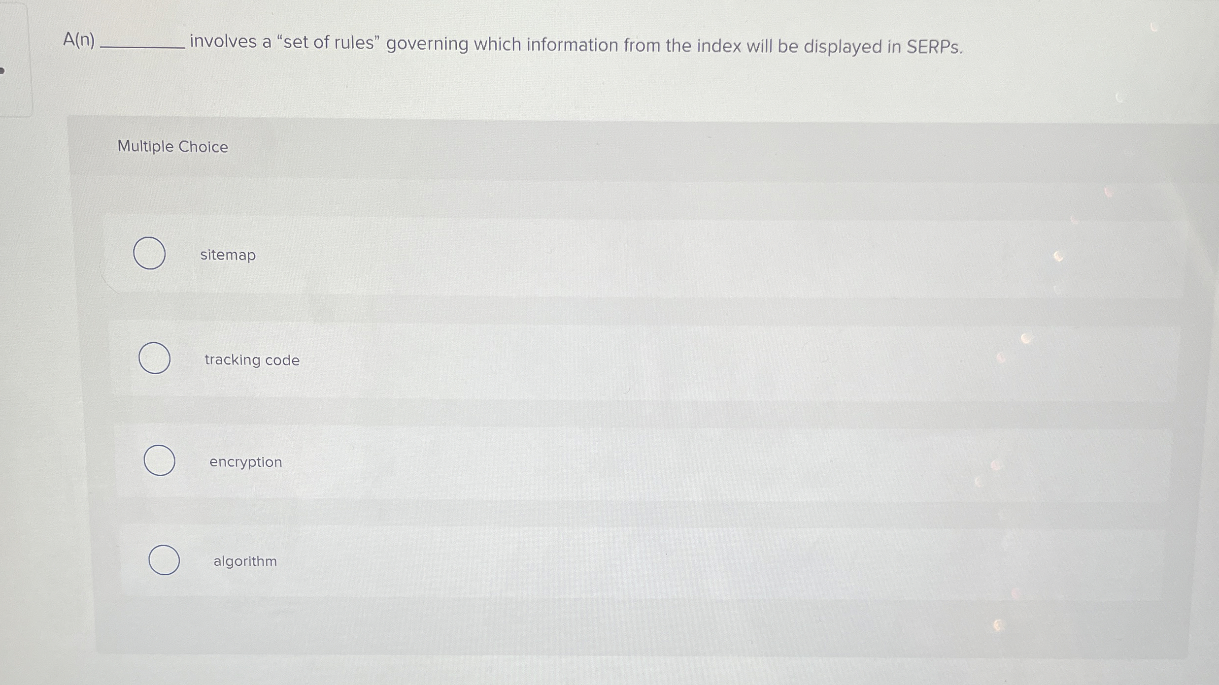 A ( n ) involves a "set of rules" governing which