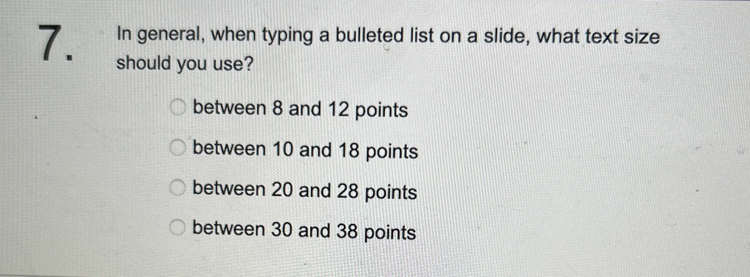 In general, when typing a bulleted list on a