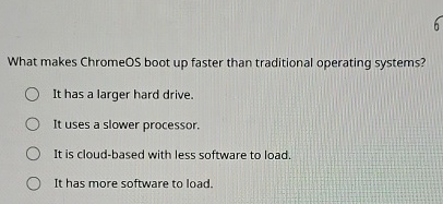 What makes ChromeOS boot up faster than