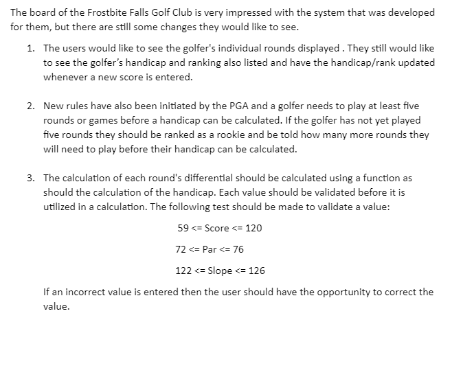 The board of the Frostbite Falls Golf Club is