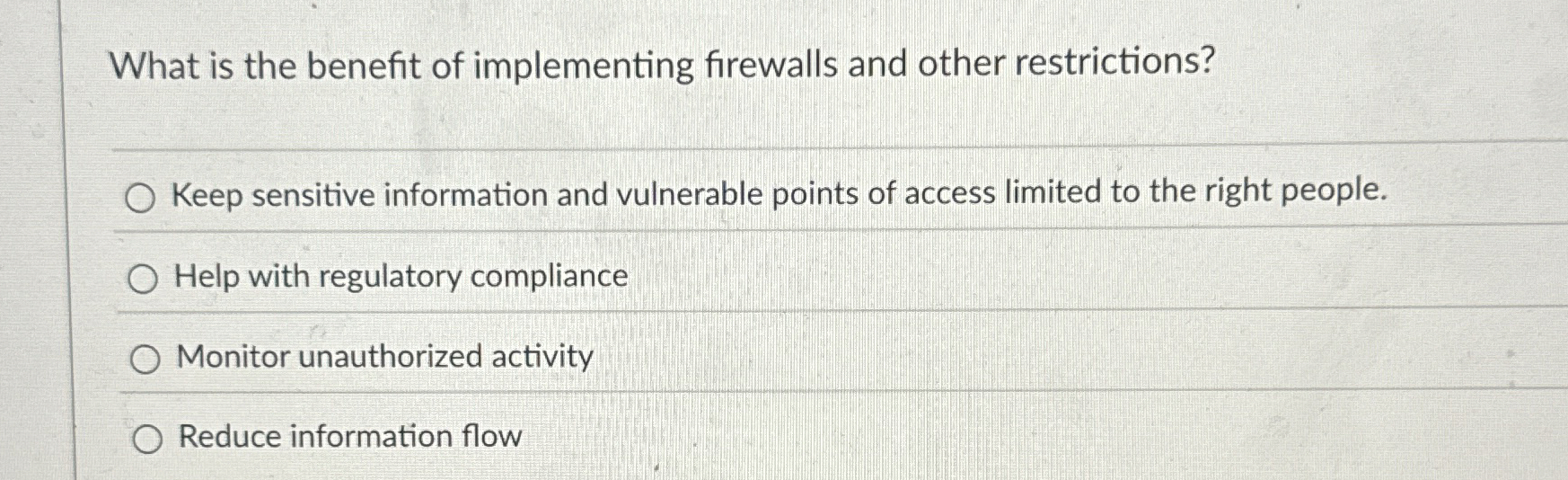 What is the benefit of implementing firewalls and