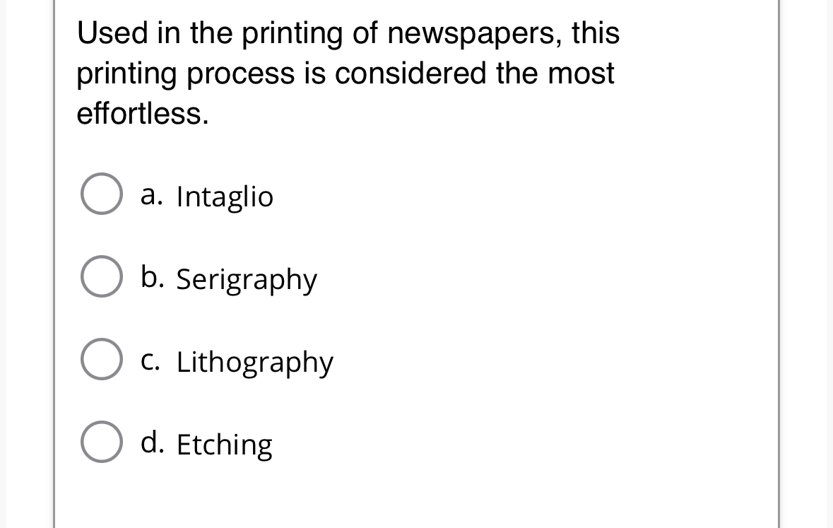 Used in the printing of newspapers, this printing