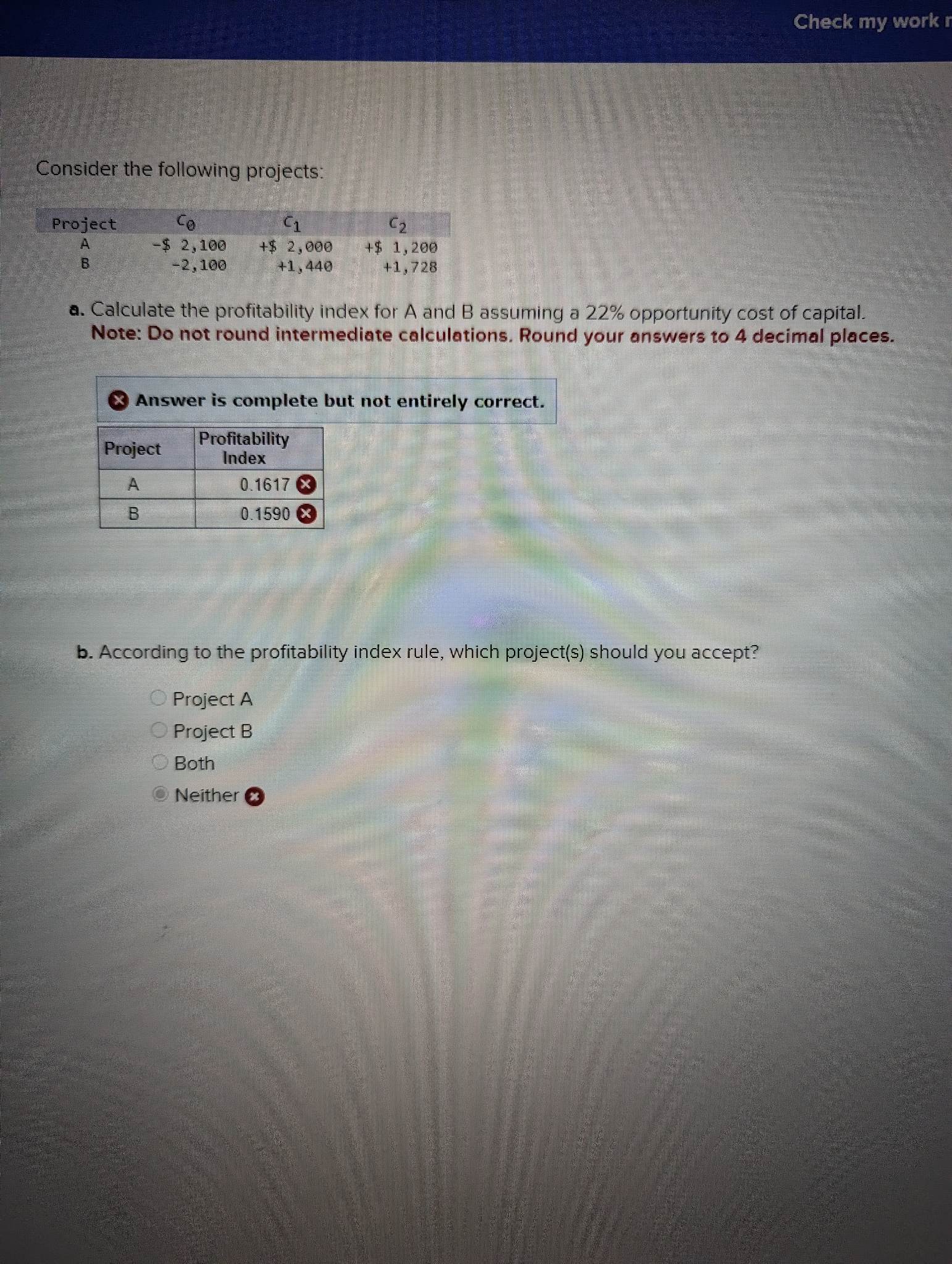 Consider the following projects: Project C 0 C 1