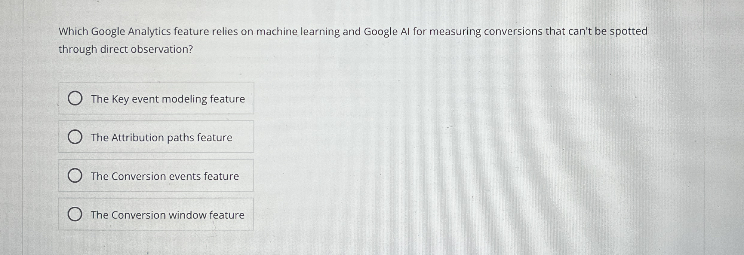 Which Google Analytics feature relies on machine