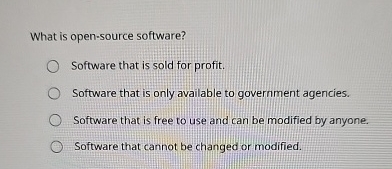 What is open - source software? Software that is