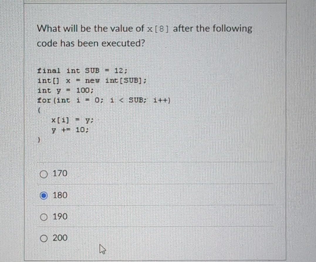 What will be the value of x [ 8 ] after the