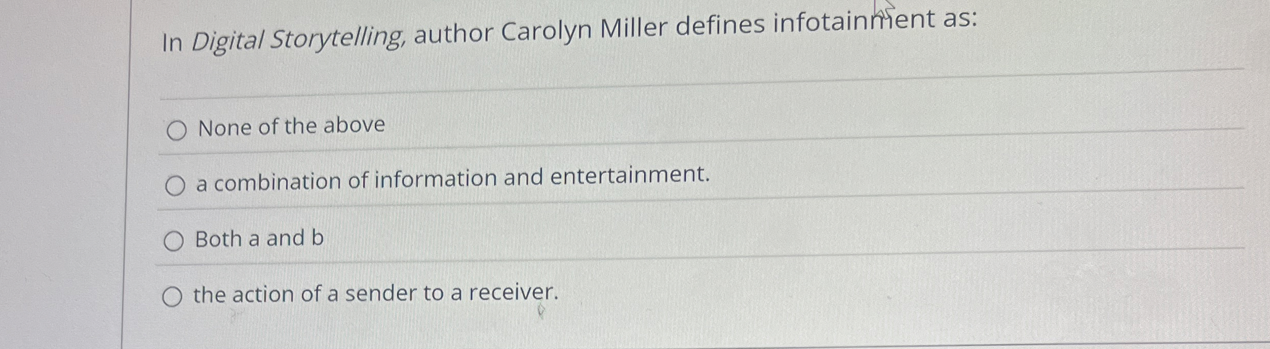 In Digital Storytelling, author Carolyn Miller