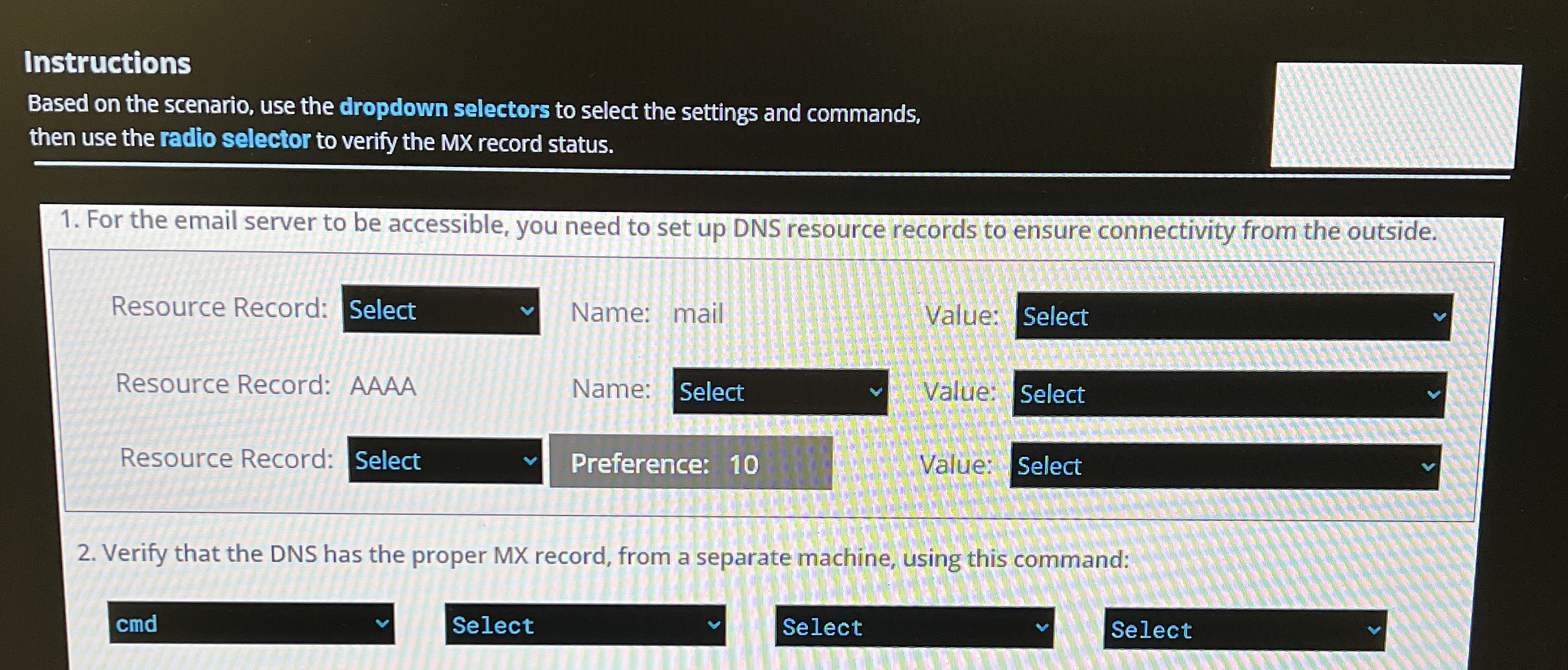 Instructions Based on the scenario, use the