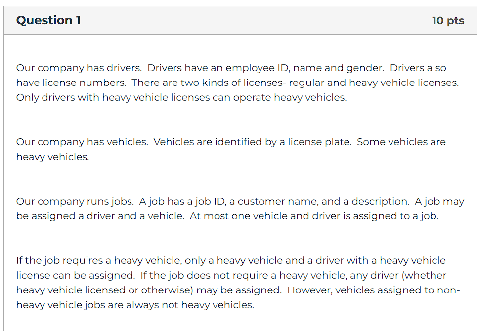Create a er diagram in dia Question 1 Our company