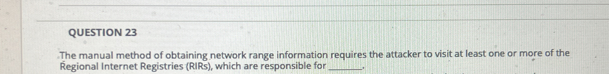 The manual method of obtaining network range