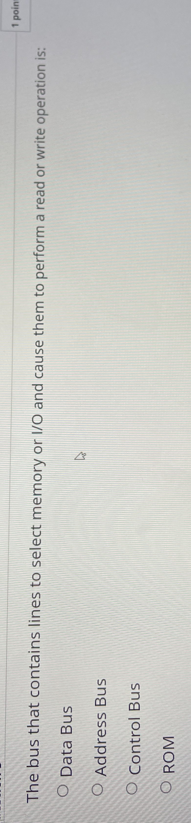 The bus that contains lines to select memory or I