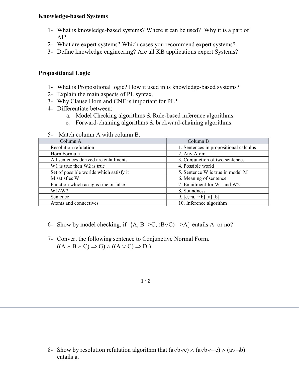 Knowledge - based Systems 1 - What is knowledge -