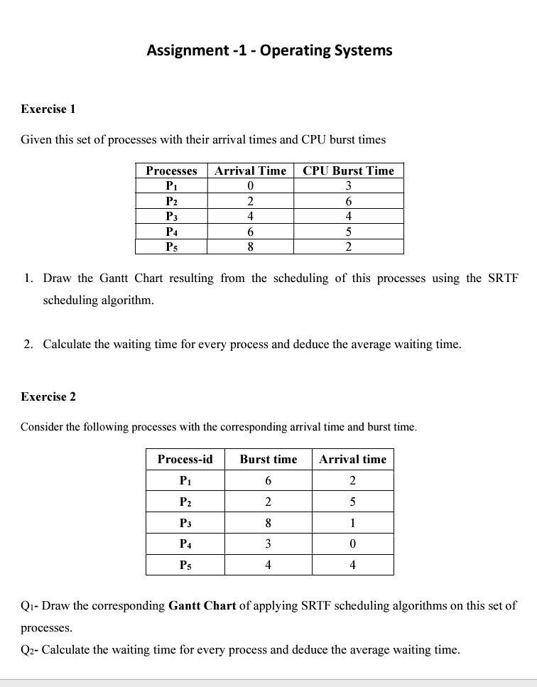 Assignment - 1 - Operating Systems Exercise 1