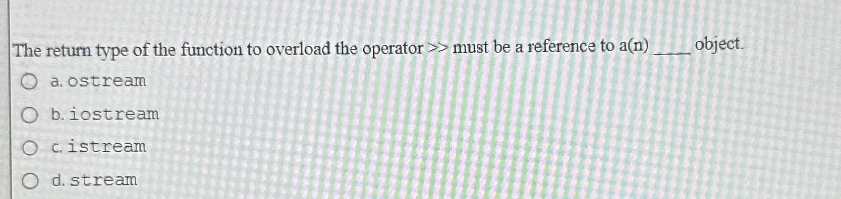 The return type of the function to overload the