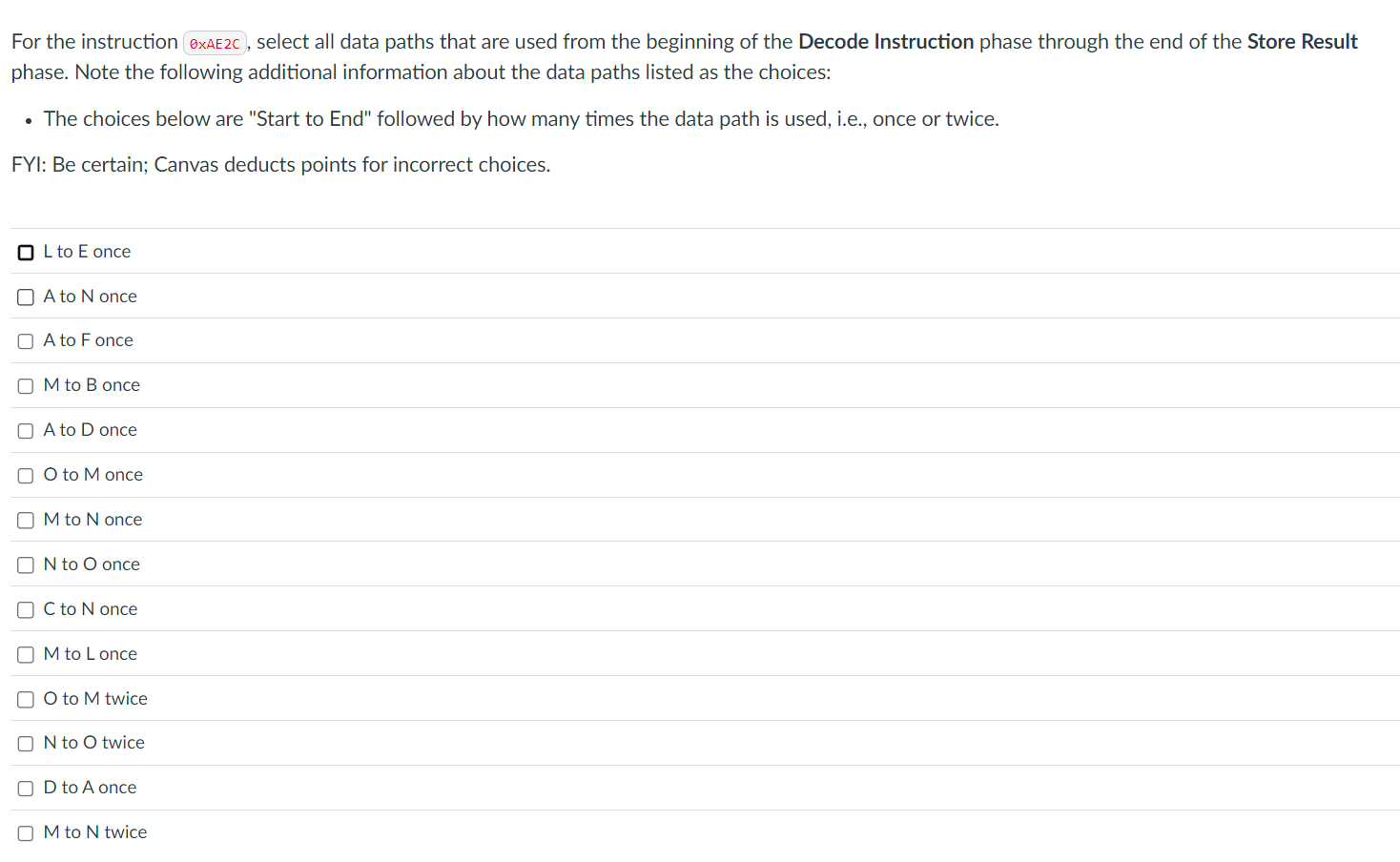For the instruction \ ( 0 \ times \ operatorname