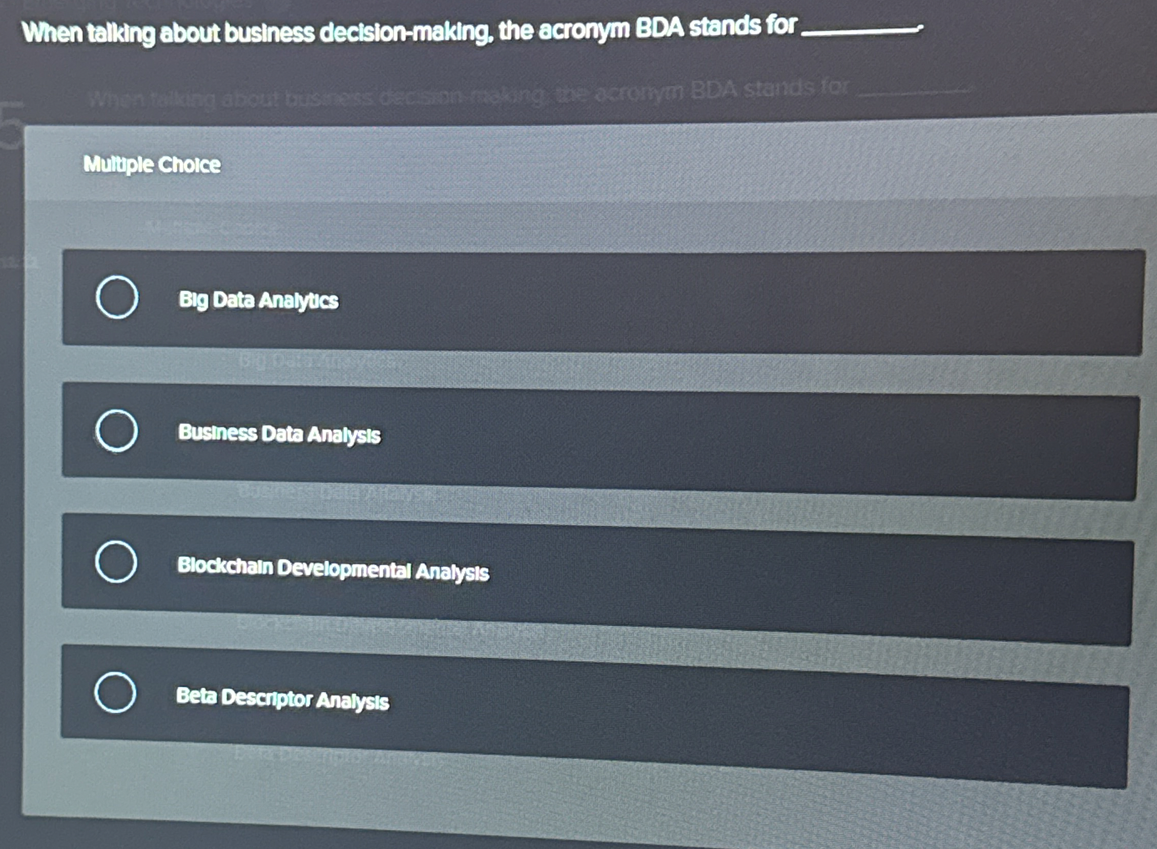 When talking about business decision - making,