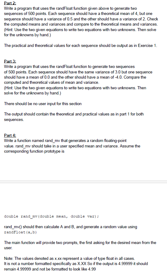 I was able to do part 1 , but not parts 2 , 3 , 4