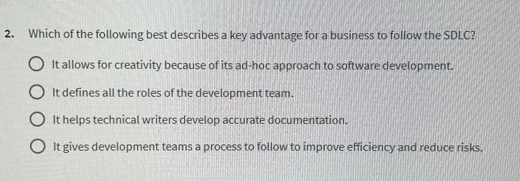 Which of the following best describes a key