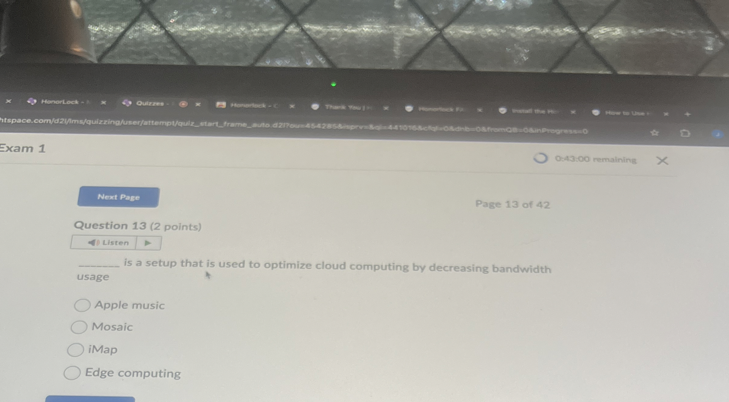 Question 1 3 ( 2 points ) is a setup that is used