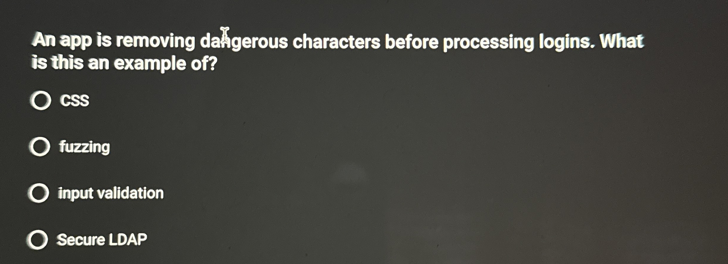 An app is removing dahgerous characters before