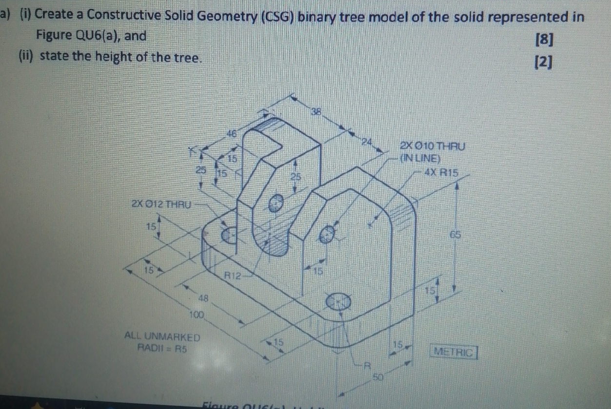 a ) ( i ) Create a Constructive Solid Geometry (