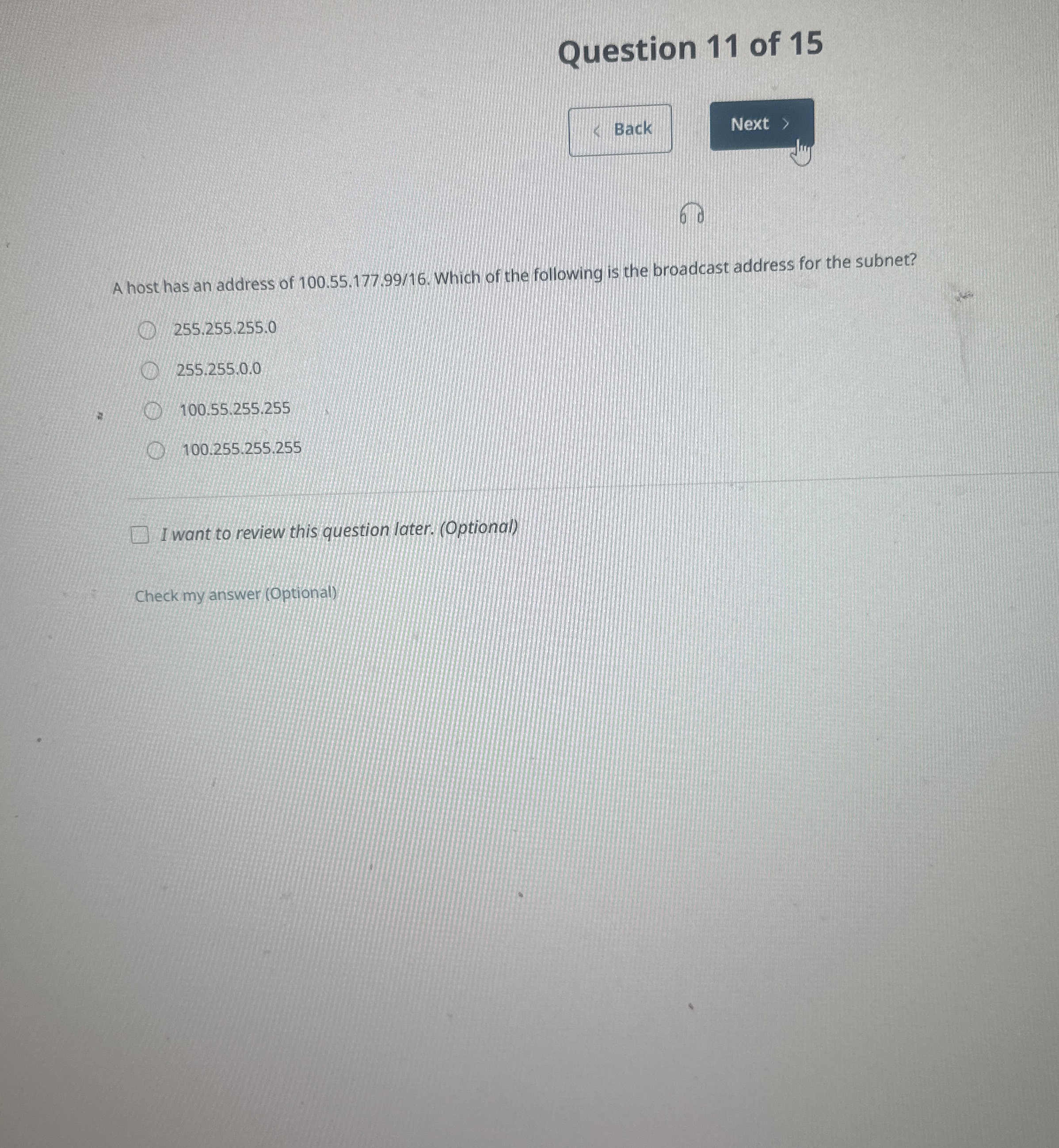 Question 1 1 of 1 5 Back Next  style=