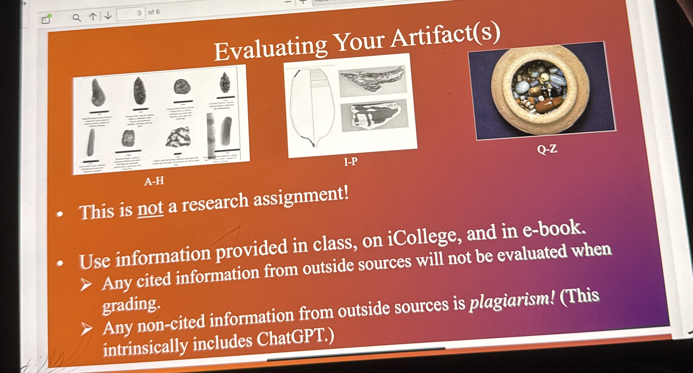 This is not a research assignment! Use