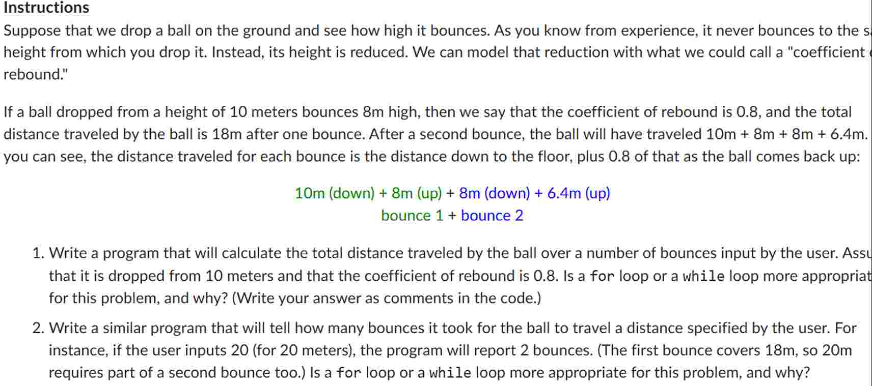 Instructions Program in C + + Suppose that we