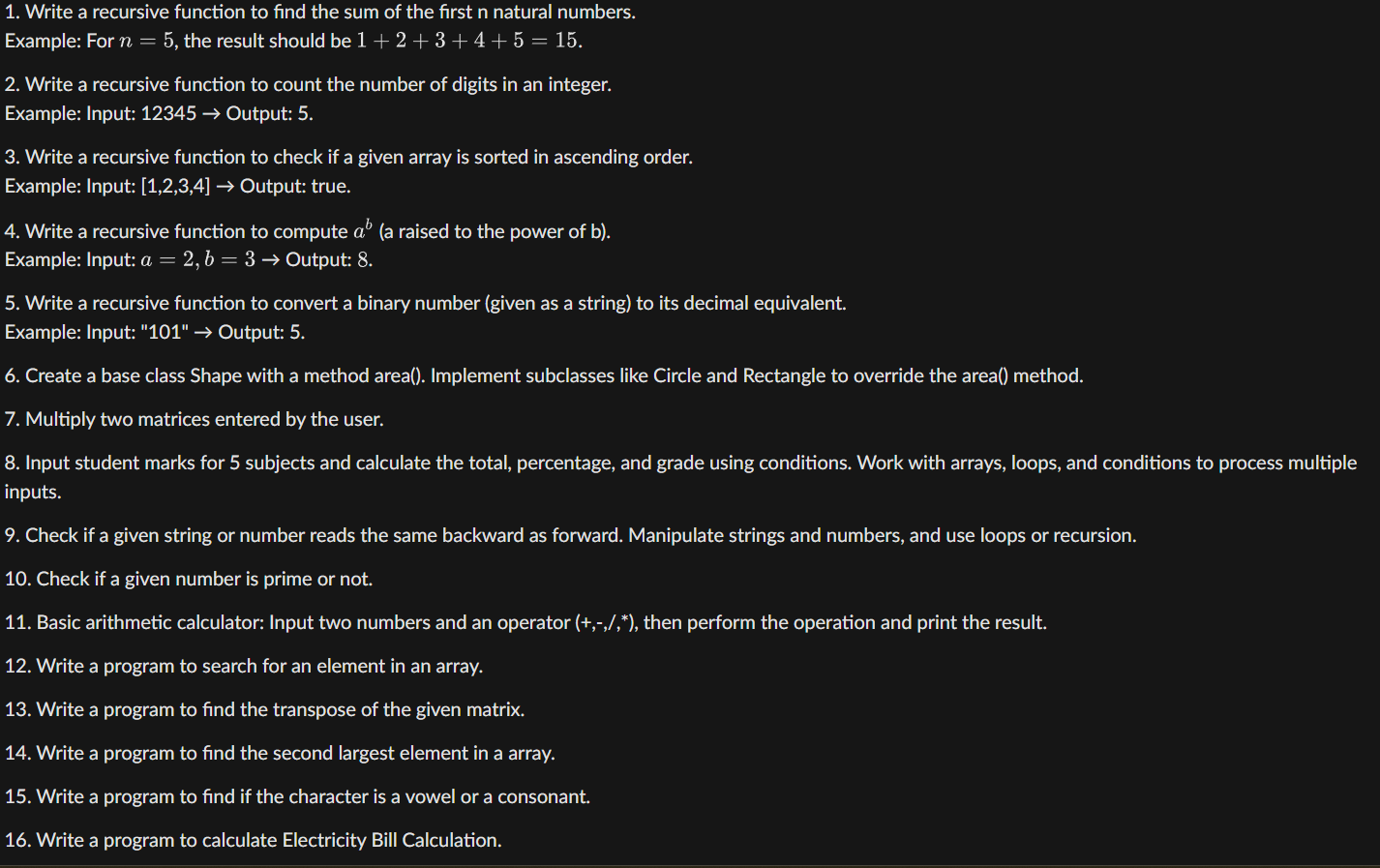 1 . Write a recursive function to find the sum of
