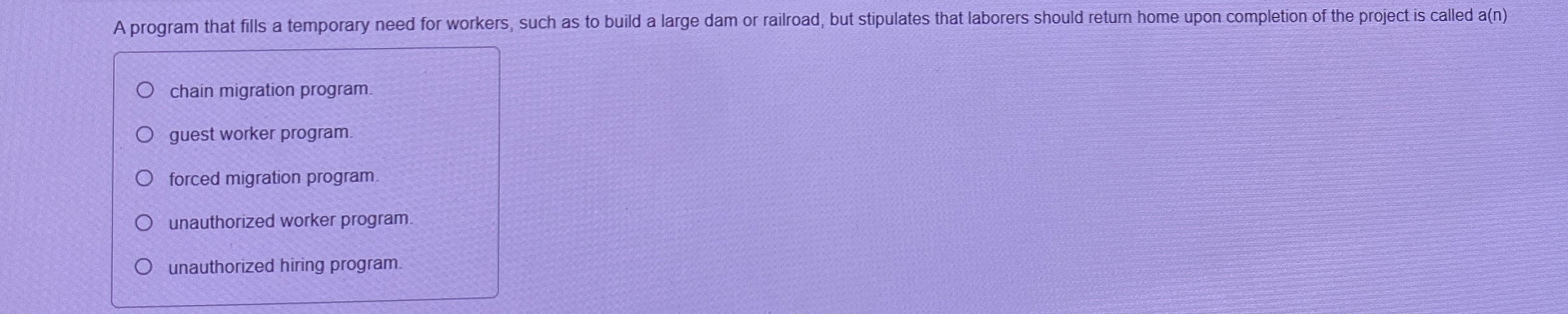 A program that fills a temporary need for