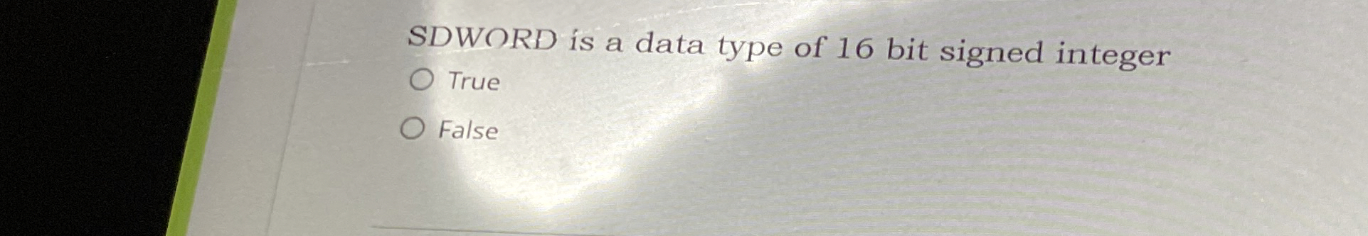 SDWORD is a data type of 1 6 bit signed integer