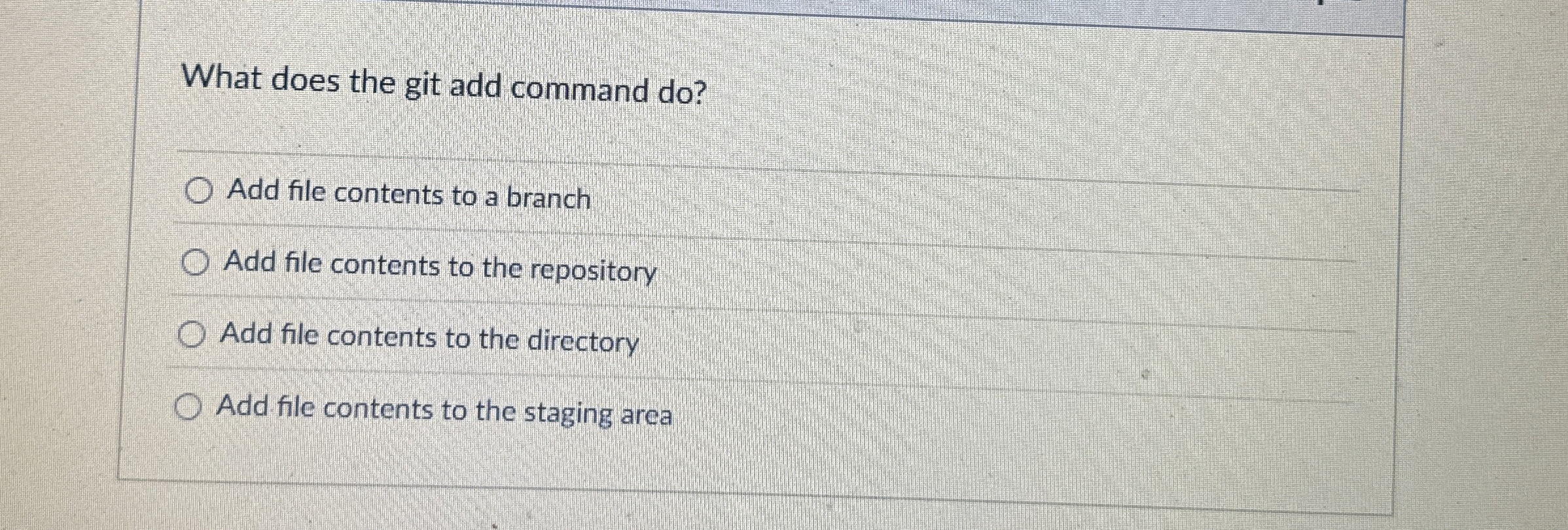 What does the git add command do ? Add file