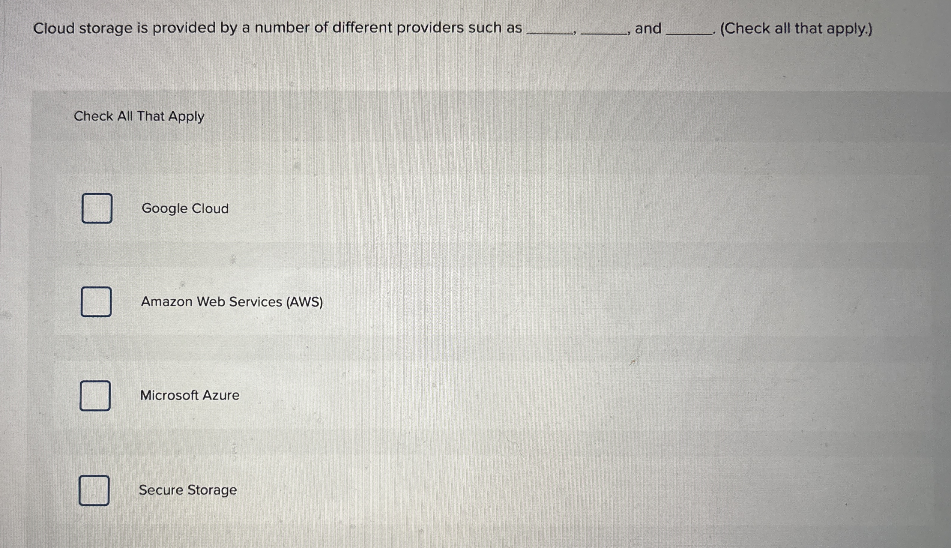 Cloud storage is provided by a number of