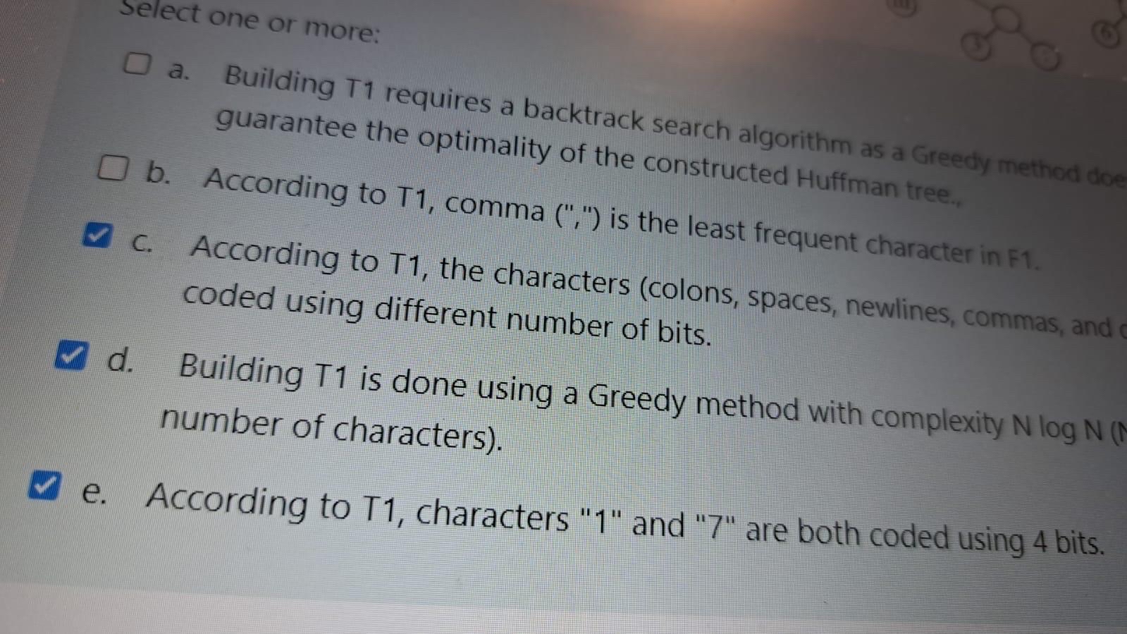 select one or more: a . Building T 1 requires a