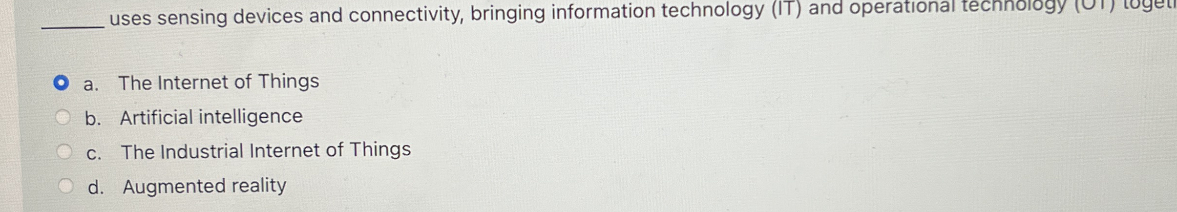 uses sensing devices and connectivity, bringing