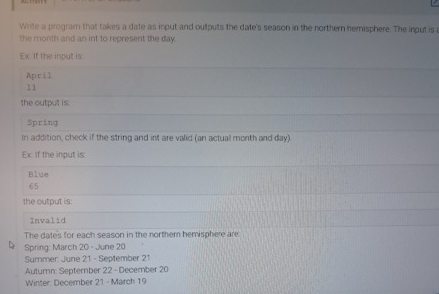 Write a prognm that takes a date as input and